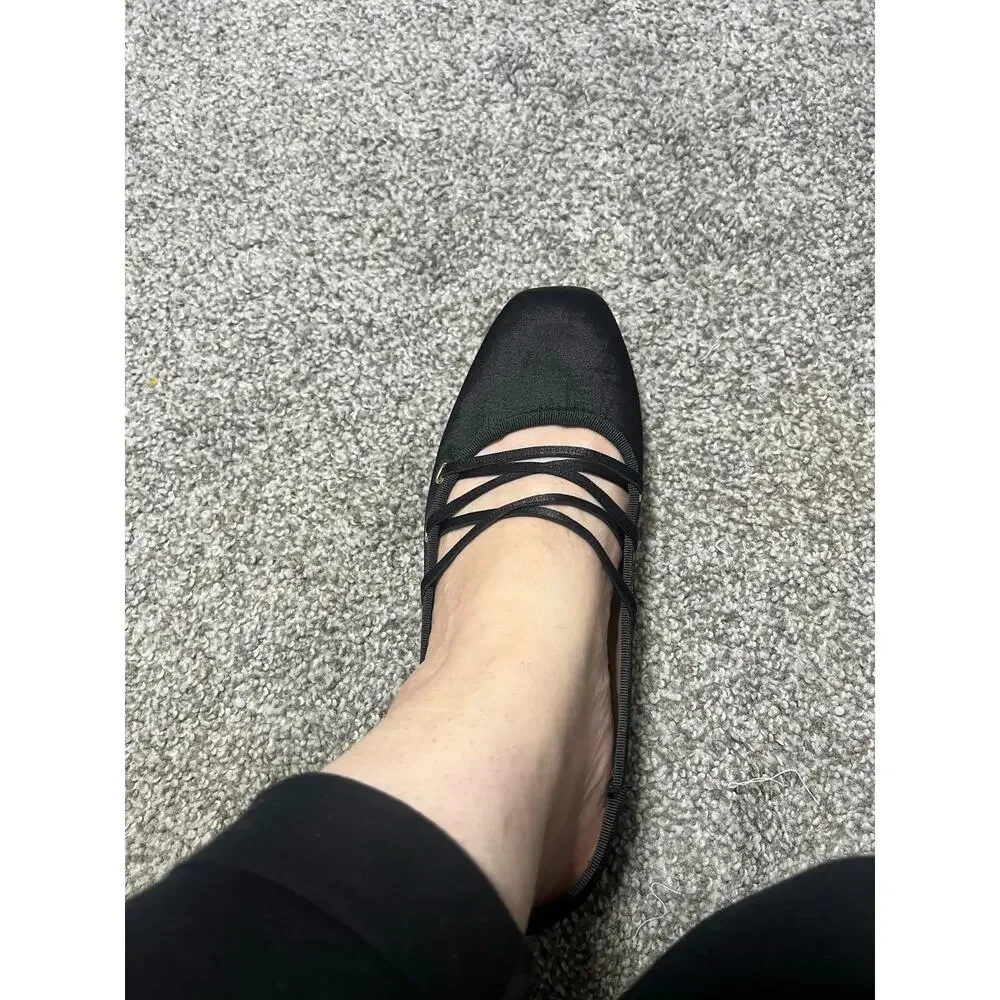 Cato Women's Black Satin Ballerina Flats Size 9 EUC